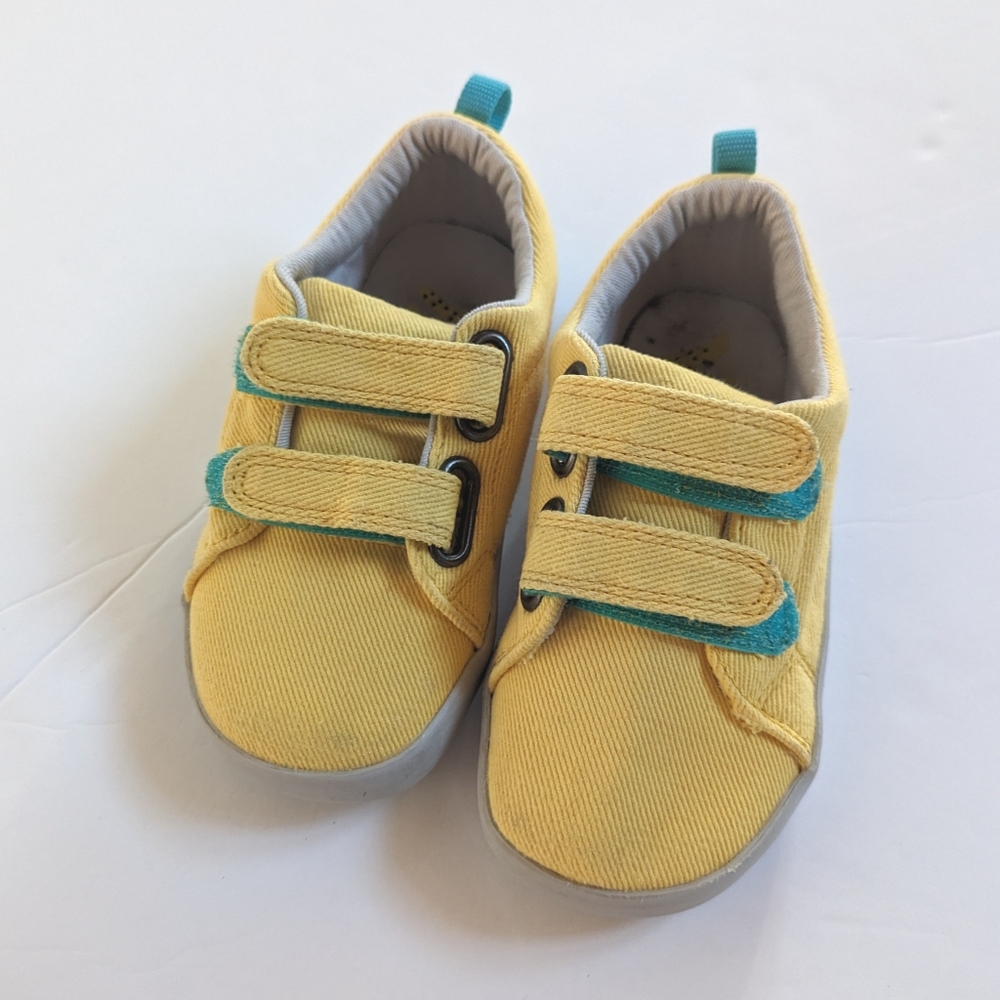 Ten Little Sneakers Canvas Yellow Toddler Sz 10.5 Classic Velcro